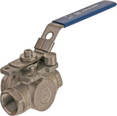 Robinet cu bilă 3 căi L 1/2" oțel inoxidabil