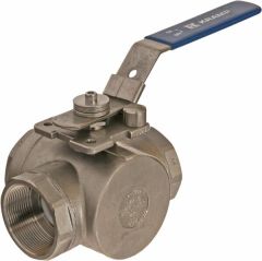 Robinet cu bilă 3 căi L 2" oțel inoxidabil