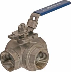 Robinet cu bilă 3 căi T 1 1/4" oțel inoxidabil