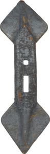 Brăzdar cultivator 450x135x20mm reversibil curbat 2 orificii